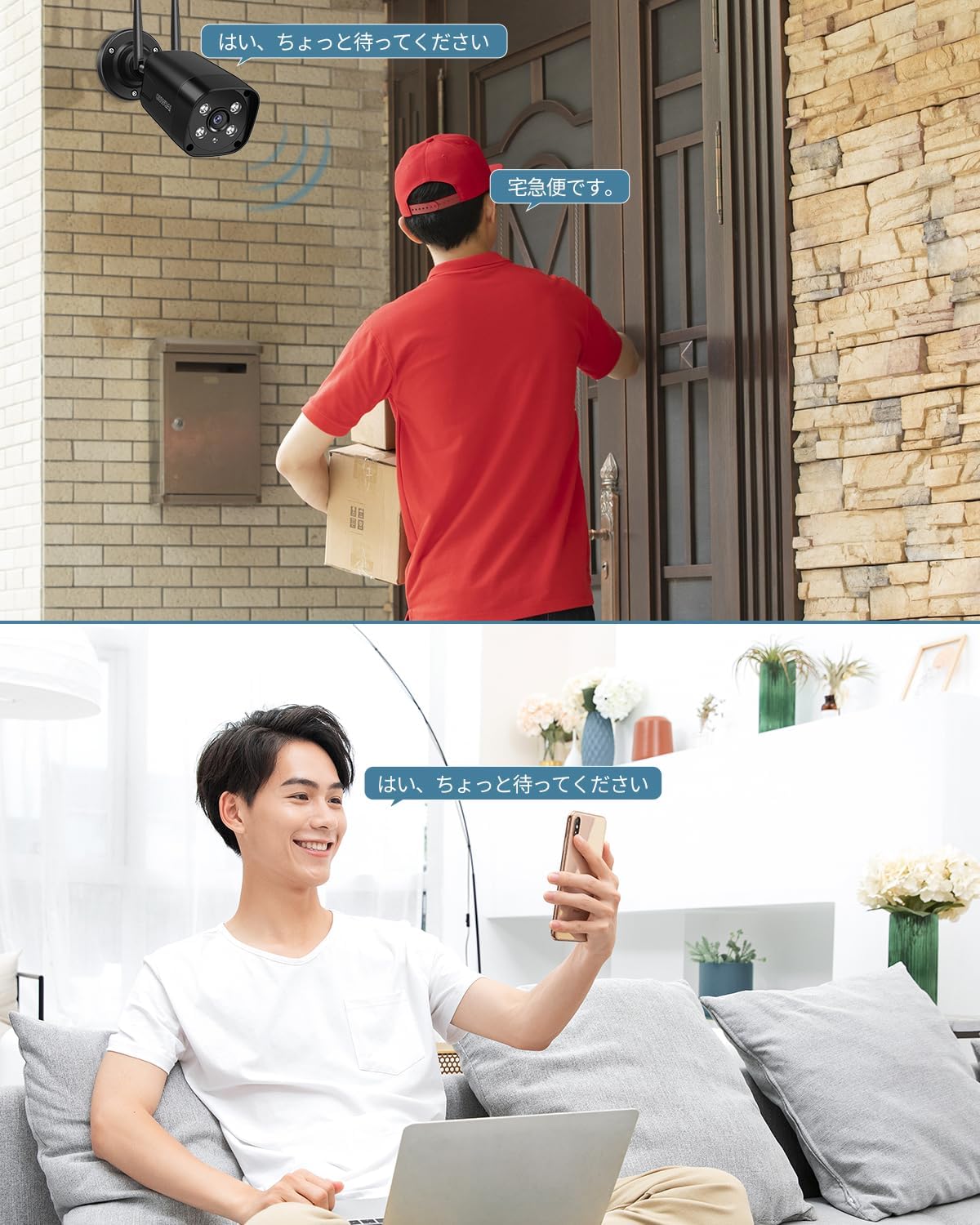 【ダブルアンテナ信号強化・双方向通話・130° 超広角】 防犯カメラ ワイヤレス 屋外 3K 500万画素4台 防犯カメラセットワイヤレス防犯カメラセット 監視カメラ モニター付き 防犯カメラセットランキング(黒)