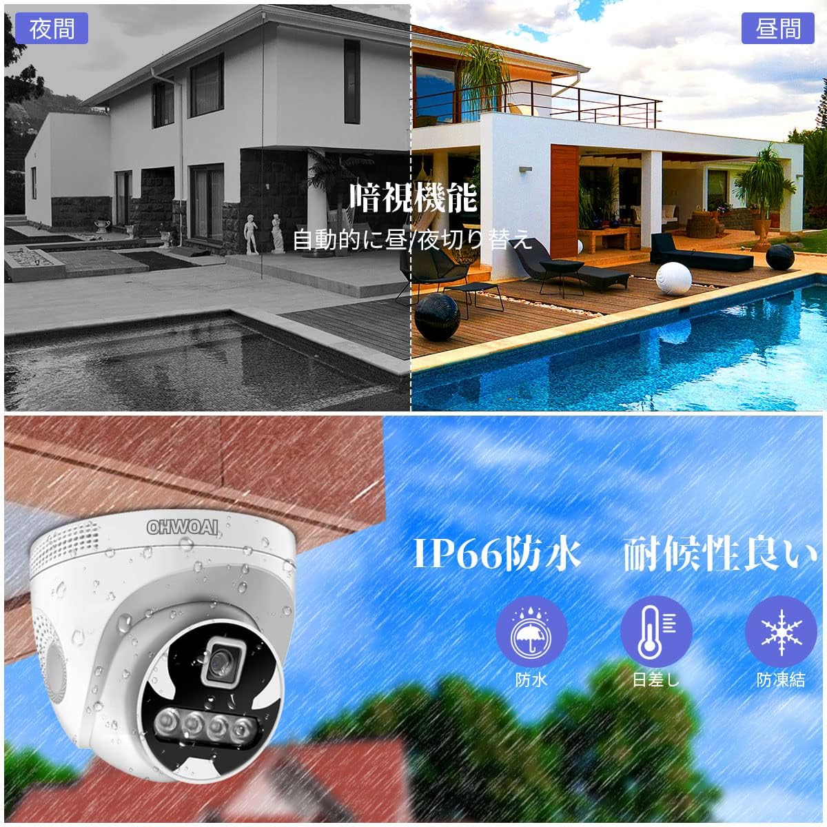【双方向通話】 防犯カメラ ワイヤレス モニター付き 屋外 防犯カメラセット 4台 ワイヤレス防犯カメラ モニターセット wifi防犯カメラ 無線 防犯カメラ 監視カメラ