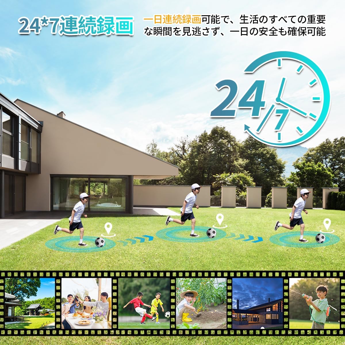 【ダブルアンテナ・双方向通話・𝟏𝟑𝟎°広角】防犯カメラ ワイヤレス 屋外 防犯カメラセット ダブルアンテナ 黒 監視カメラ 無線 監視カメラセット 4本アンテナのNVR