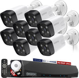 Load image into Gallery viewer, [Two-way call, 200° wide angle] POE security camera set, security camera, outdoor, POE power supply, surveillance camera, 6TB HDD, wired security camera set, poe power supply