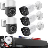 Load image into Gallery viewer, [Two-way call, 256° wide angle] POE security camera set, security camera, outdoor, POE power supply, surveillance camera, 8-channel security system, wired security camera set, PTZ security camera