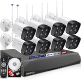 Load image into Gallery viewer, [Double antenna, two-way talk, 𝟏𝟑𝟎° wide angle] Wireless security camera, outdoor security camera set, 8 cameras, wireless surveillance camera set