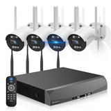 画像をギャラリービューアに読み込む, 【双方向通話・ダブルアンテナ】OHWOAI 防犯カメラセット 4台 屋外用 ワイヤレス 広角レンズ 無線接続 電源スイッチ付 家庭用 監視カメラ