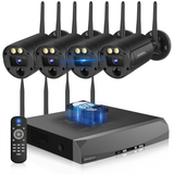 Load image into Gallery viewer, [Double antenna, two-way talk, 𝟏𝟑𝟎° wide angle] Wireless security camera, outdoor security camera set, 8 cameras, wireless surveillance camera set
