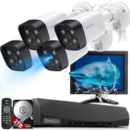 10095 OHWOAI POE防犯カメラセット 4台 有線防犯 POE防犯カメラセット – JP OHWOAI