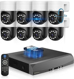 Load image into Gallery viewer, [Two-way call, 256° wide angle] POE security camera set, security camera, outdoor, POE power supply, surveillance camera, 8-channel security system, wired security camera set