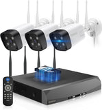 Load image into Gallery viewer, [Double antenna, two-way talk, 𝟏𝟑𝟎° wide angle] Wireless security camera, outdoor security camera set, 8 cameras, wireless surveillance camera set