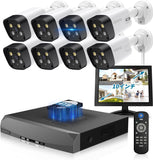 画像をギャラリービューアに読み込む, 【投光威嚇・双方向通話・130°超広角】OHWOAI POE防犯カメラセット 防犯カメラ 屋外 POE給電 監視カメラ 有線防犯カメラセット 4K 広角レンズ 夜間撮影 家庭用カメラ セキュリティカメラ ランキング 8台セット カラー暗視撮影 適格請求書発行可