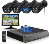 Load image into Gallery viewer, [Two-way talk, 250° wide angle] POE security camera set, outdoor security camera, POE power supply, surveillance camera, 8-channel security system, eligible invoice can be issued, wired security camera set, monitor included, monitor integrated recorder