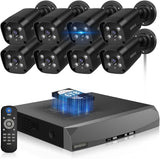 Load image into Gallery viewer, [Two-way call, 200° wide angle] POE security camera set, security camera, outdoor, POE power supply, surveillance camera, wired connection, wired security camera set