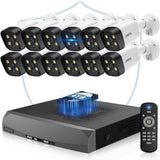 Load image into Gallery viewer, [8MP, Two-way Talk, 130° Ultra Wide Angle] Security Camera POE Security Camera Set 12 Cameras Outdoor Surveillance Camera Set Surveillance Security Camera POE Power Supply Wired Up to 16 Cameras Can Be Added