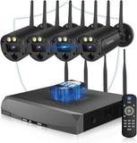 Load image into Gallery viewer, [Double antenna, two-way talk, 𝟏𝟑𝟎° wide angle] Wireless security camera, outdoor security camera set, 8 cameras, wireless surveillance camera set