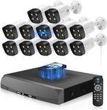 Load image into Gallery viewer, [8MP, Two-way Talk, 130° Ultra Wide Angle] Security Camera POE Security Camera Set 12 Cameras Outdoor Surveillance Camera Set Surveillance Security Camera POE Power Supply Wired Up to 16 Cameras Can Be Added