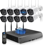 Load image into Gallery viewer, [Double antenna, two-way talk, 𝟏𝟑𝟎° wide angle] Wireless security camera, outdoor security camera set, 8 cameras, wireless surveillance camera set