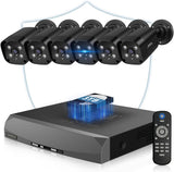 Load image into Gallery viewer, [Two-way call, 200° wide angle] POE security camera set, security camera, outdoor, POE power supply, surveillance camera, wired connection, wired security camera set