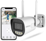 Load image into Gallery viewer, OHWOAI 見守りカメラ 屋外 屋内 WiFi カメラ 防犯カメラ ペットカメラ Wi-Fi フルワイヤレス 3K 5MP IP65 防水防塵 フルカラーナイトビジョン スマートAI検知 マイク スピーカー SDカードなし