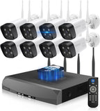 Load image into Gallery viewer, [Double antenna, two-way talk, 𝟏𝟑𝟎° wide angle] Wireless security camera, outdoor security camera set, 8 cameras, wireless surveillance camera set