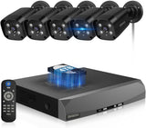 画像をギャラリービューアに読み込む, 【双方向通話・𝟭𝟯𝟬度広角】 POE防犯カメラセット 防犯カメラ 屋外 POE給電 監視カメラ 防犯カメラ ランキング 有線防犯カメラセット 適格請求書発行可 有線接続 4K 800万画素 poe給電 防犯 防犯 ランキング 5台セット 8ch 黒 lan給電 4K 夜間撮影 家庭用カメラ