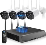 Load image into Gallery viewer, [Double antenna, two-way talk, 𝟏𝟑𝟎° wide angle] Wireless security camera, outdoor security camera set, 8 cameras, wireless surveillance camera set