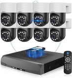 Load image into Gallery viewer, [Two-way call, 256° wide angle] POE security camera set, security camera, outdoor, POE power supply, surveillance camera, 8-channel security system, wired security camera set