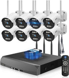 Load image into Gallery viewer, [Double antenna, 200m night vision distance] Wireless security camera, outdoor security camera set, 8 cameras, Wi-Fi surveillance camera, home use, wireless surveillance camera set
