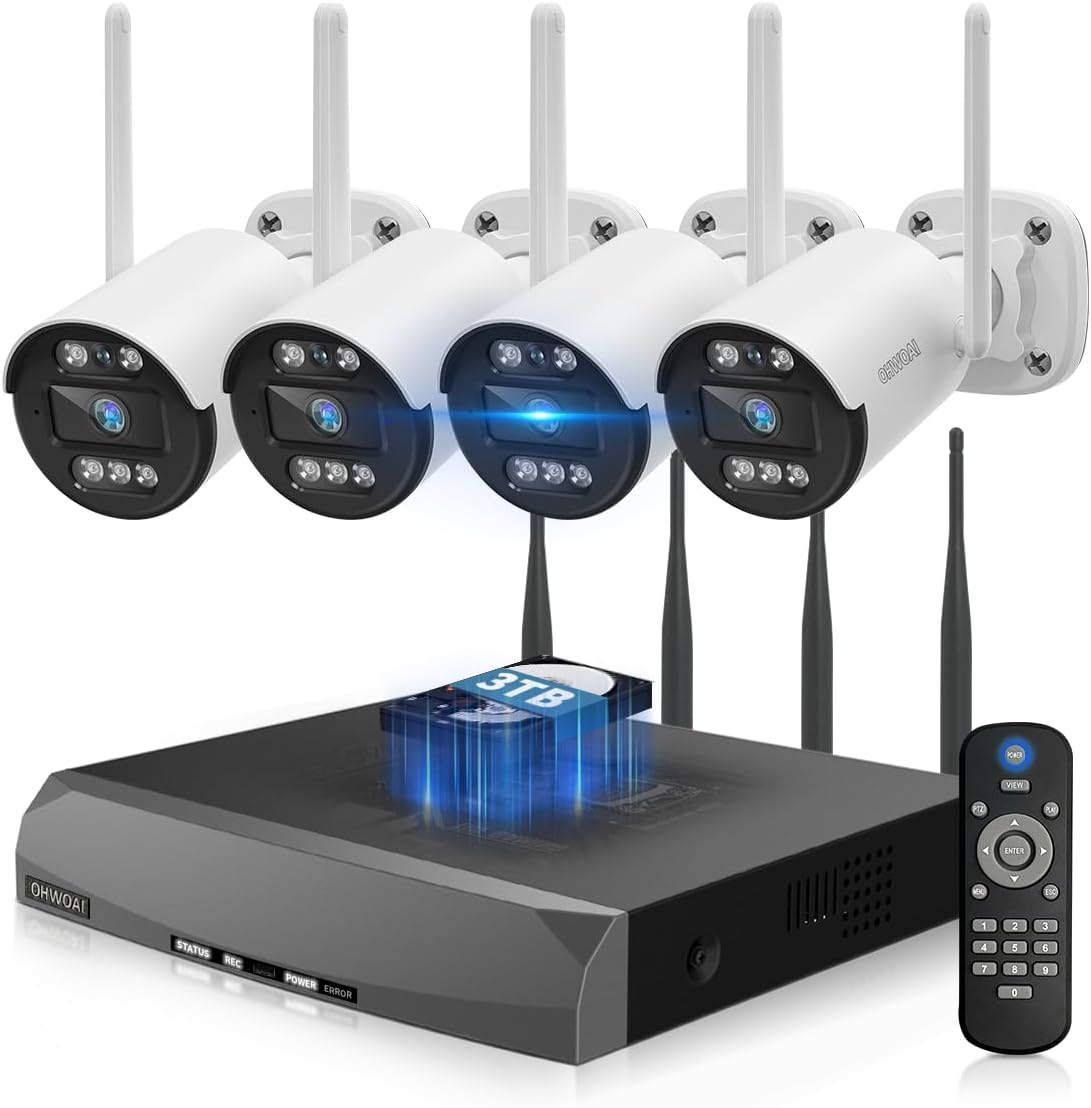 防犯カメラ ワイヤレス 屋外 防犯カメラセット 4台 監視カメラ 無線