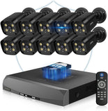 Load image into Gallery viewer, [Two-way call, 200° wide angle] Outdoor security camera, poe security camera set of 10, poe powered security camera, surveillance camera, 6TB security camera, poe powered wired security camera