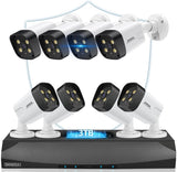 Load image into Gallery viewer, [8MP, two-way talk, 130° ultra-wide angle] POE security camera set, outdoor security camera, POE power supply, surveillance camera, 8-channel security system, wired security camera set