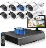 Load image into Gallery viewer, [30m super strong night vision] POE security camera set, security camera, outdoor, POE power supply, surveillance camera, 4 cameras, wired security, wired, indoor, outdoor security camera set