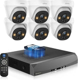 画像をギャラリービューアに読み込む, 【130°広角・双方向通話】 OHWOAI POE防犯カメラセット 4K 800万画素 監視カメラ 屋内対応 ドーム型 夜間カラー撮影 家庭用 セキュリティカメラシステム POE給電 適格請求書発行可 (ドーム型6台セット)