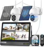 Load image into Gallery viewer, [Two-way communication] Wireless security camera with monitor Outdoor security camera set of 4 Wireless security camera Monitor set Wi-Fi security camera Wireless security camera Surveillance camera