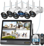 Load image into Gallery viewer, [Double antenna, two-way talk, 𝟏𝟑𝟎° wide angle] Wireless security camera, outdoor security camera set, 4 cameras, wireless surveillance camera set