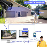 Load image into Gallery viewer, [Double antenna, two-way talk, 256° wide angle] Wireless security camera with monitor, outdoor security camera set, double antenna, black