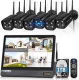 画像をギャラリービューアに読み込む, 【業界唯一ダブルアンテナ搭載】OHWOAI ワイヤレス防犯カメラセット 6台 屋外用 130°超広角 音声録画 双方向通話 動体検知 10台まで増設可 遠隔監視 APP通知 日本語対応 モニター付き 適格請求書発行可