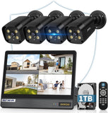 Load image into Gallery viewer, [Two-way talk, 250° wide angle] POE security camera set, outdoor security camera, POE power supply, surveillance camera, 8-channel security system, eligible invoice can be issued, wired security camera set, monitor included, monitor integrated recorder