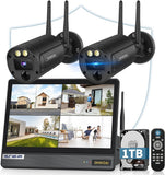 Load image into Gallery viewer, [Double antenna, two-way talk, 𝟏𝟑𝟎° wide angle] Wireless security camera, outdoor security camera set, 8 cameras, wireless surveillance camera set