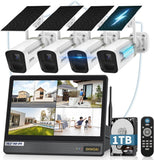 Load image into Gallery viewer, [Two-way communication] Wireless security camera with monitor Outdoor security camera set of 4 Wireless security camera Monitor set Wi-Fi security camera Wireless security camera Surveillance camera