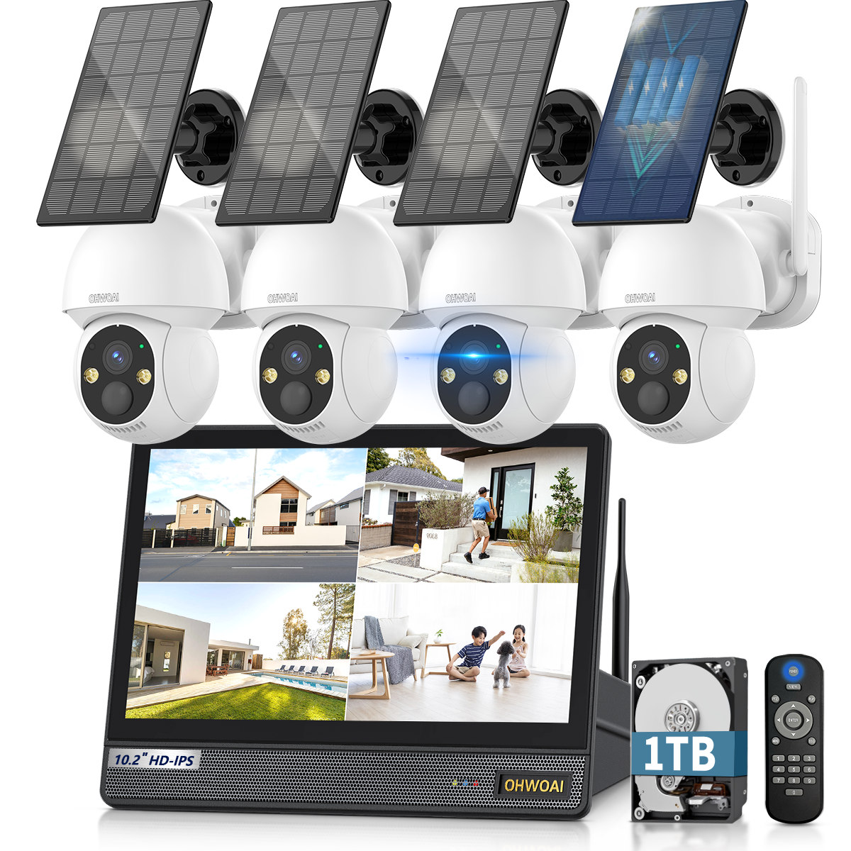 ソーラー給電 & 双方向通話,防犯カメラ ワイヤレス モニター付き 屋外 ソーラー給電 & 双方向通話,防犯カメラ ワイヤレス モニター付き 屋外